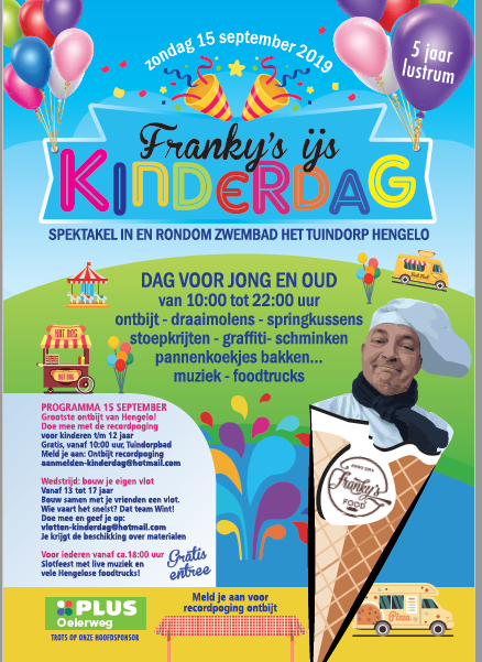De flyer van Franky's ijs Kinderdag